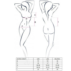 PASSION - DAMSKI GORSET KATRISS CZARNY ROZMIAR L/XL