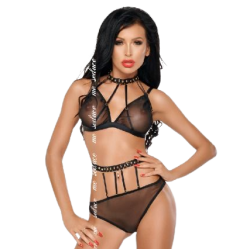 ME-SEDUCE - ZESTAW DOTTY DWUCZESCIOWY CZARNY S/M