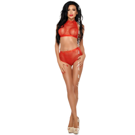 ME-SEDUCE - KOMPLET MONA CZERWONY S/M