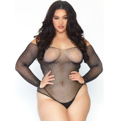 LEG AVENUE - KRYSTALIZOWANE BODYSTOCKING W SIATECZCE 1X-2X