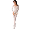 PASSION - WOMAN BS055 BIALY BODYSTOCKING JEDEN ROZMIAR