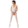 PASSION - WOMAN BS046 BIALY BODYSTOCKING JEDEN ROZMIAR