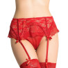 QUEEN LINGERIE - STRINGI Z KORONKOWA PODWIAZKA L/XL