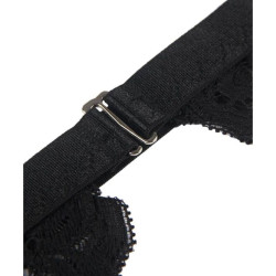 SUBBLIME - SET TRZYCZESCIOWY KOMPLET BIUSTONOSZ + PAS DO PONCZY + STRINGI S/M