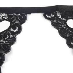 SUBBLIME - SET TRZYCZESCIOWY ZESTAW BIUSTONOSZ + PAS DO PONCZADOW + STRINGI L/XL