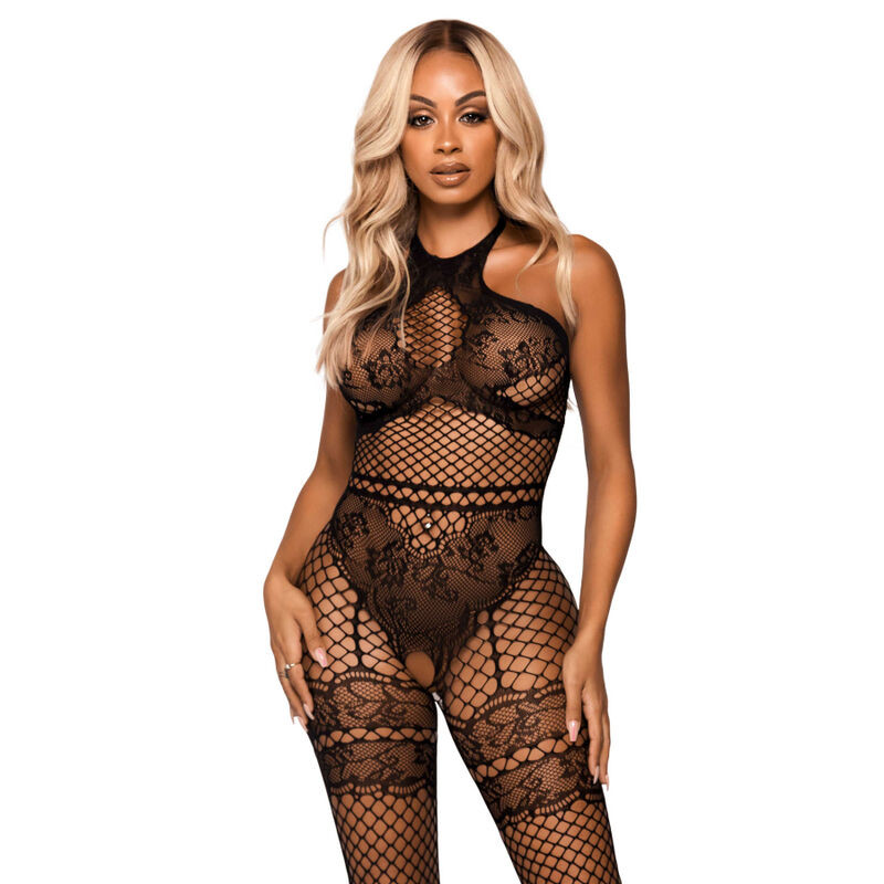 LEG AVENUE - BODYSTOCKS Z SIATKI JEDEN ROZMIAR - CZARNY