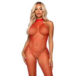 LEG AVENUE - LE FRIVOLE BODYSTOCKING - RACER NECK JEDEN ROZMIAR CZERWONY