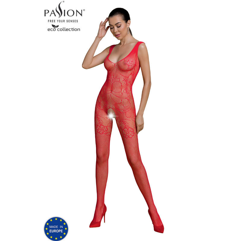 PASSION - ECO COLLECTION BODYSTOCKING ECO BS012 CZERWONY