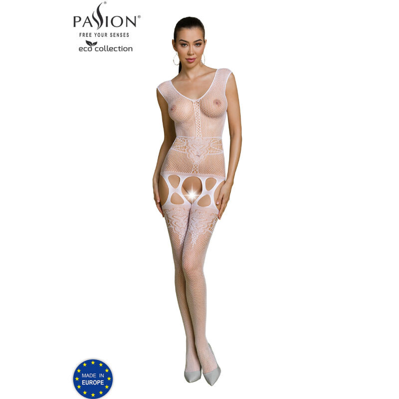 PASSION - ECO COLLECTION BODYSTOCKING ECO BS014 BIALY
