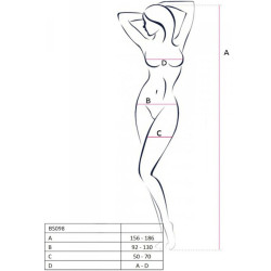 PASSION - BS098 WEISSER BODYSTOCKING, EINE GRÖSSE