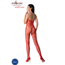 PASSION - BS100 BODYSTOCKING CZERWONY JEDEN ROZMIAR