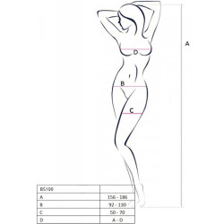 PASSION - BS100 BODYSTOCKING CZERWONY JEDEN ROZMIAR