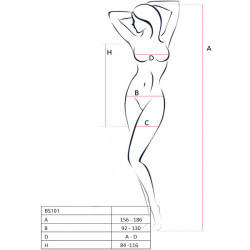 PASSION - BS101 BODYSTOCKING CZARNY, JEDEN ROZMIAR