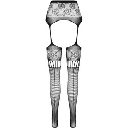 PASSION - S030 TIGHTS WITH BLACK GARTER ONE SIZE