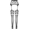 PASSION - S030 TIGHTS WITH BLACK GARTER ONE SIZE