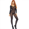 LEG AVENUE - BODYSTOCKING Z DLUGIM REKAWEM CZARNY