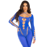 LEG AVENUE - NIEBEZPIECZNE BODYSTOCKING DO KOSTKI ROYAL BLUE