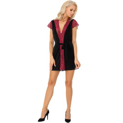 LIVCO CORSETTI FASHION - KUMIKO LC 90428 SZLAFROK + MAJTKI CZARNY S/M