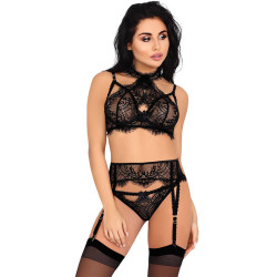 LIVCO CORSETTI FASHION - MAJALESA LC 90526 BIUSTONOSZ + PAS DO PONCZY + MAJTKI CZARNE