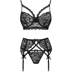 LIVCO CORSETTI FASHION - MORIDAM LC 90552 BIUSTONOSZ + PAS DO PONCZY + MAJTKI CZARNE