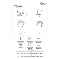 LIVCO CORSETTI FASHION - MORIDAM LC 90552 BIUSTONOSZ + PAS DO PONCZY + MAJTKI CZARNE L/XL