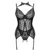 LIVCO CORSETTI FASHION - COLEO GIELLANDRA FOR THE SENSES CORSET + CALCINHA PRETA L/XL