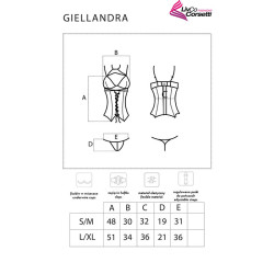LIVCO CORSETTI FASHION - KOLEKCJA GIELLANDRA DLA ZMYSLÓW GORSET + MAJTKI CZARNY L/XL