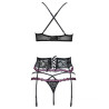 LIVCO CORSETTI FASHION - SNEHANA LC 90443 BIUSTONOSZ + PAS DO PONCZY + MAJTKI CZARNE