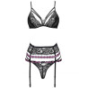 LIVCO CORSETTI FASHION - SNEHANA LC 90443 BIUSTONOSZ + PAS DO PONCZY + MAJTKI CZARNY L/XL