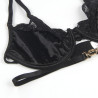 SUBBLIME - SET 3 PEZZI REGGISENO + PERIZOMA + GIARRETTIERA IN PIZZO NERO L/XL