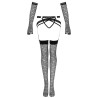 LIVCO CORSETTI FASHION - ZESTAW NEMALIA PODWIAZKA + PONCZOCHY + REKAWICE CZARNY