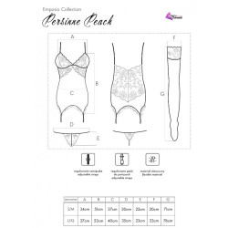 LIVCO CORSETTI FASHION - PERSINNE BRZOSKWINIOWY ZESTAW GORSET + FIGI + PONCZOCHY