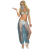 SUBBLIME - NIEBIESKI ZESTAW BIELIZNY W STYLU INDIA S/M