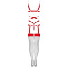 LIVCO CORSETTI FASHION - THIARA LC 20213 KOMPLET CIALO + PONCZOCHY CZERWONY S/M