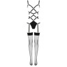 LIVCO CORSETTI FASHION - THIARA LC 20213 ZESTAW CIALO + PONCZOCHY CZARNY L/XL