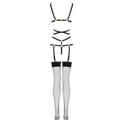 LIVCO CORSETTI FASHION - THIARA LC 20213 SET BODY + MEDIAS NEGRO L/XL