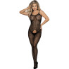SUBBLIME - 951726 CZARNE ELASTYCZNE BODYSTOCKING Z SIATKI RYBACKIEJ BEZ KROKU ROZMIAR JEDEN