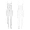 SUBBLIME - 951740 BODYSTOCKING BIA?Y RYBACKI Z KROKIEM I KOKARDKAMI ROZMIAR JEDEN