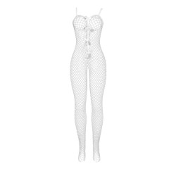 SUBBLIME - 951740 BODYSTOCKING BIANCO A RETE SENZA CAVALLO CON FIOCCHI TAGLIA UNICA
