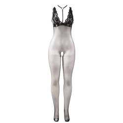 SUBBLIME - 951993 CZARNE PRZE?ROCZYSTE BODYSTOCKING Z SIATKI RYBACKIEJ BEZ KROKU ROZMIAR JEDEN