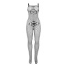 SUBBLIME - 952112 FISHNET BODYSTOCKING WITH DETAILS ON THE CHEST AND BELLY BLACK ONE SIZE