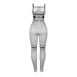 SUBBLIME - 952112 FISHNET BODYSTOCKING WITH DETAILS ON THE CHEST AND BELLY BLACK ONE SIZE