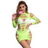 SUBBLIME - 952280 ZIELONE SUKIENKA Z D?UGIM R?KAWEM I ELASTYCZN? SIATK? RYBACK? ROZMIAR JEDNORAZOWY
