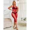 SUBBLIME - 952327 VESTITO LUNGO A RETE ROSSO TAGLIA UNICA