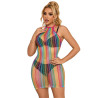 SUBBLIME - 952341 RAINBOW FISHNET SUKIENKA ROZMIAR JEDEN