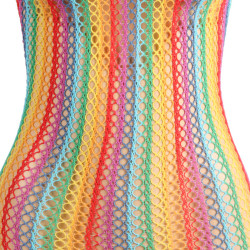 SUBBLIME - 952341 RAINBOW FISHNET SUKIENKA ROZMIAR JEDEN