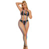 SUBBLIME - 952358 RAINBOW HALTER NECK FISHNET DRESS ONE SIZE