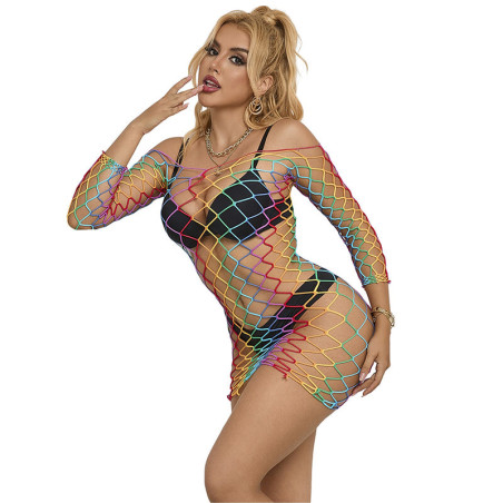 SUBBLIME - 952426 RAINBOW SUKIENKA Z D?UGIM R?KAWEM Z SIATKI RYBACKIEJ ROZMIAR JEDEN