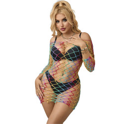 SUBBLIME - 952426 RAINBOW SUKIENKA Z D?UGIM R?KAWEM Z SIATKI RYBACKIEJ ROZMIAR JEDEN