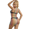 SUBBLIME - 952433 RAINBOW SUKIENKA Z WYSOKIM KO?NIERZEM I SIATK? RYBACK? ROZMIAR JEDEN